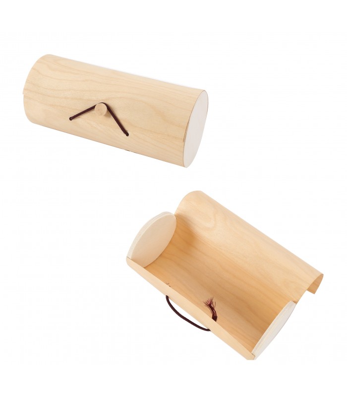 Estuche de bambú circular para pañuelos