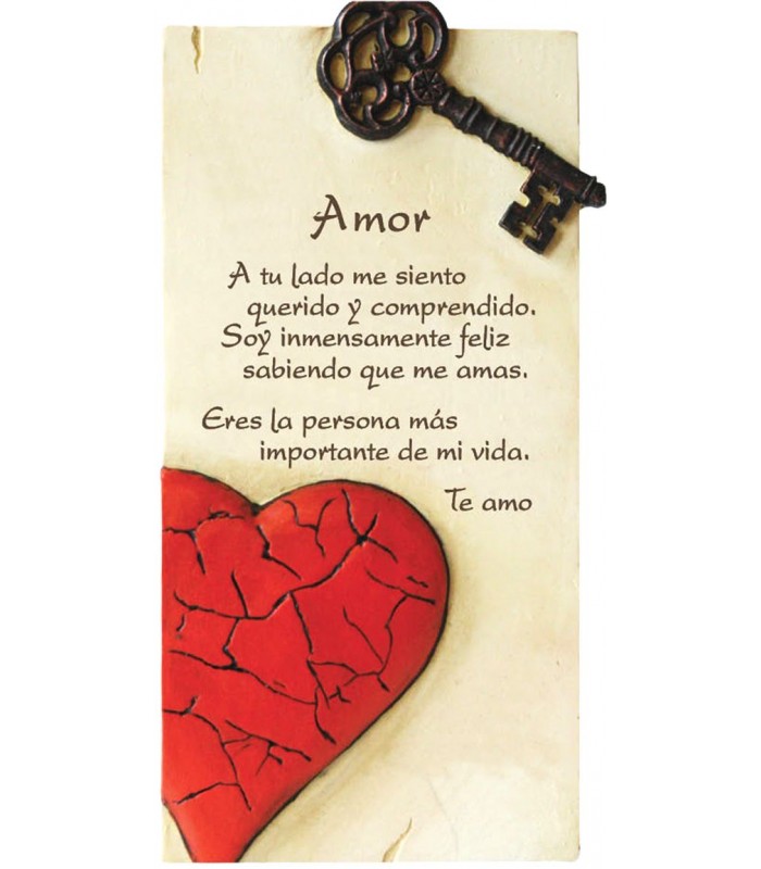 Cuadro de Piedra con mensaje "Amor"...