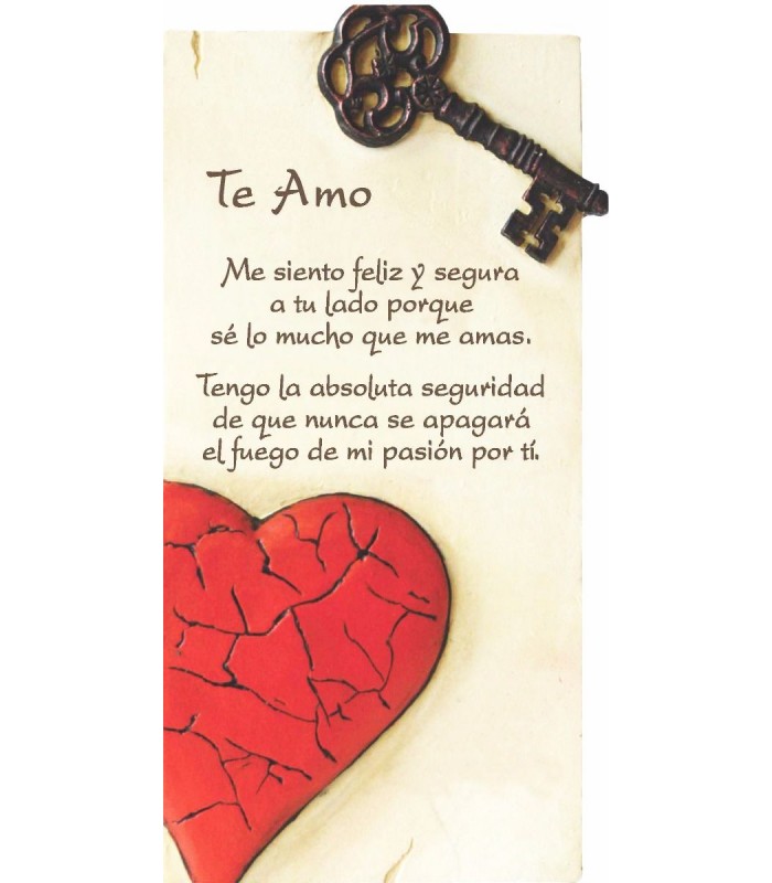 Cuadro de Piedra con mensaje "Te amo"