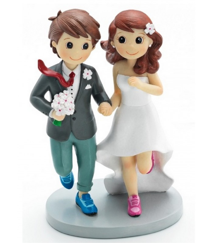 Figura tarta Novios Running