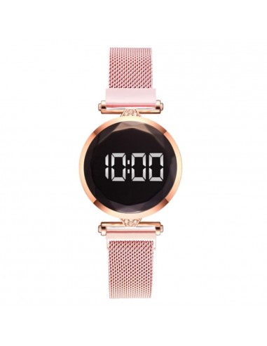 Reloj digital de mujer rosa dorado